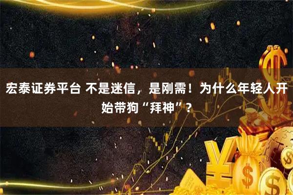 宏泰证券平台 不是迷信，是刚需！为什么年轻人开始带狗“拜神”？