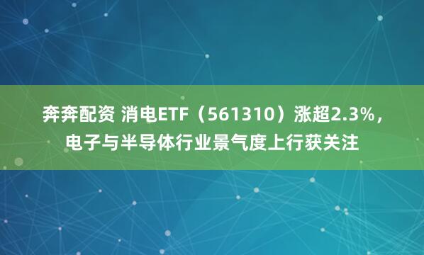 奔奔配资 消电ETF（561310）涨超2.3%，电子与半导体行业景气度上行获关注