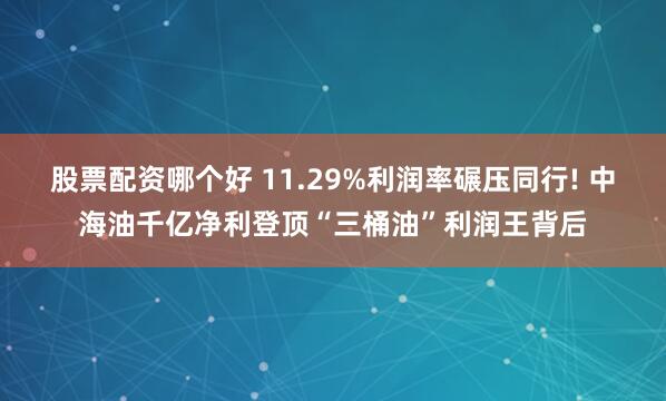 股票配资哪个好 11.29%利润率碾压同行! 中海油千亿净利登顶“三桶油”利润王背后